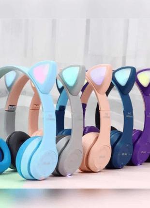 Дитячі бездротові bluetooth-навушники зі світними вушками7 фото