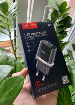 Мережевий зарядний пристрій usb hoco