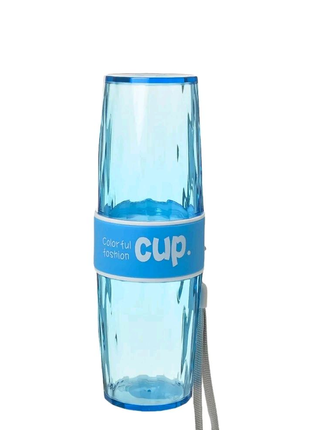 Противоударна пляшка для води з двох стаканів cup 380мл1 фото