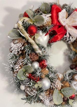 Різдвяний віночок з цукерками.новорічний святковий вінок з декоро19 фото