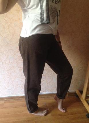 Джинсы бойфренды 32р., с высокой посадкой,anja b, germany, плотный коричневый джинс4 фото