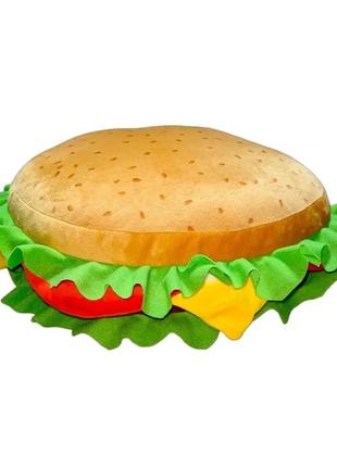 Подушка-обійми "гамбургер" 40 см, м'яка іграшка сендвіч, іграшка чізбургер