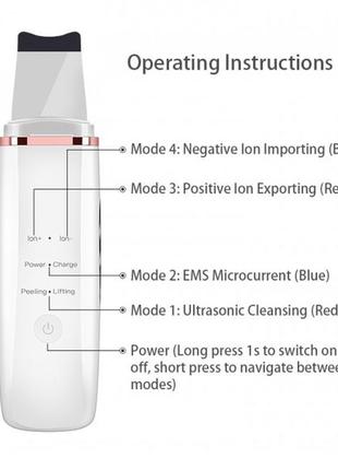 Ультразвуковий скрабер для обличчя 4 в 13 фото