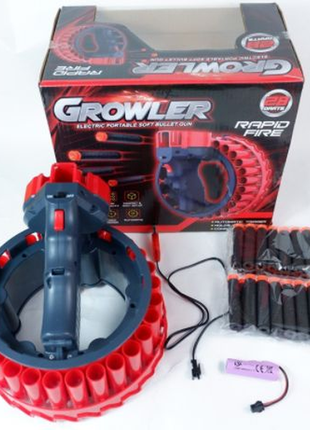 Игрушечное оружие автоматический бластер growler на 28 зарядов