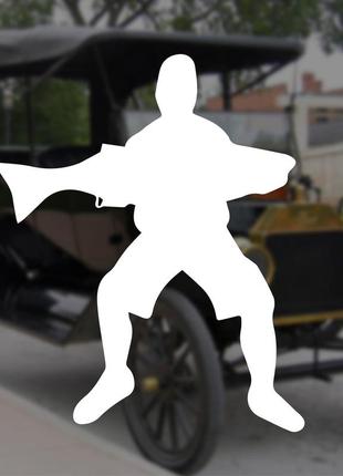Наклейка на авто/мото на стекло/кузов "баскетбол...спортсмен...cтикер" белый цвет