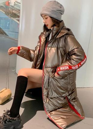 Куртка зимова жіноча золотий металік