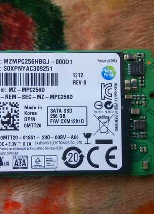 Ssd диск samsung 256gb 6g mlc sata msata mz-mpc256d