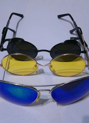 Круглі окуляри стімпанк ретро4 фото