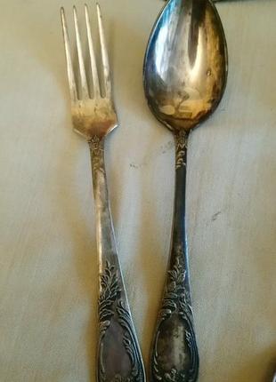 Набір мельхіорових ложок та виделок зіш мнц