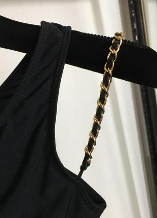 Женский купальник chanel шанель цельный в черном цвете lux качество3 фото