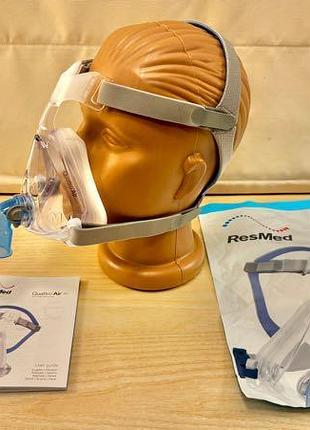 Нова сіпап маска resmed quattro air, розмір м, cpap, сипап, ивл,