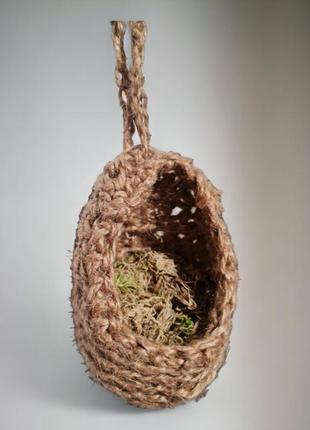 Плетеное гнездо для мелких и средних птиц "terra&fishing"1 фото