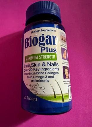 Biogar plus біогар плюс 60 табл. максимальна міцність для волосся1 фото