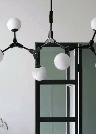Скандинавський стиль люстри на 6 світильників molekul 6 black