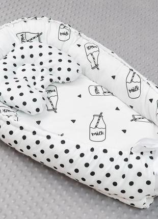 Кокон гніздечко бебинест для новонароджених малюків з ортопедичним матрацом