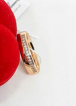 Кольцо обручальное, позолота, позолоченное колечко, р. 19