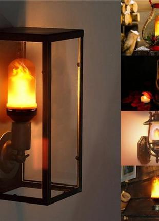 Лампа led flame bulb а+ з ефектом полум'я вогню, e273 фото