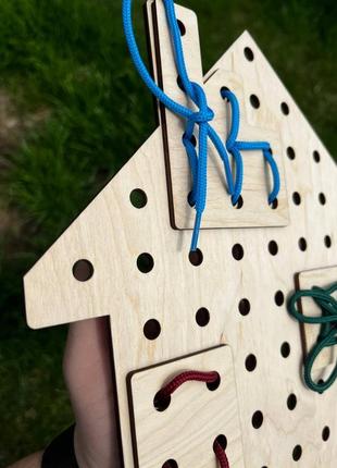 Деревянная шнуровка домик2 фото