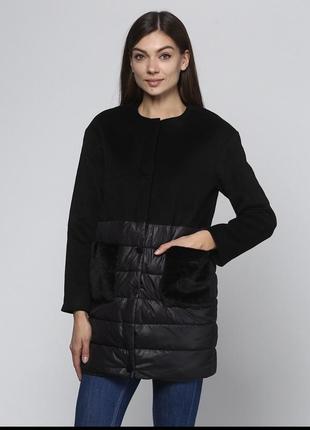 Пальтоженское комбіноване плещеєва і пальтовая тканина