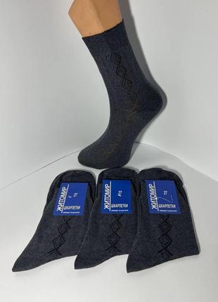 Шкарпетки чоловічі 12 пар демісезонні бавовна житомир розмір 29 (44-46) темно-сірі