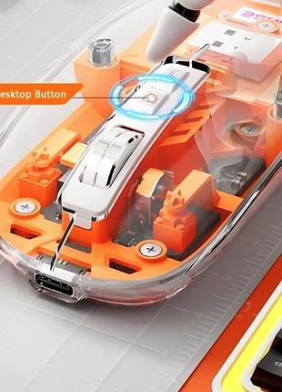 Миша бездротова прозора fmouse m133 з підсвічуванням,з акумулятор