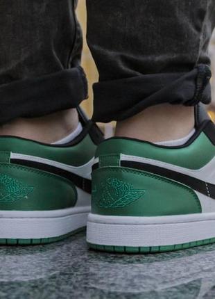 Jordan 1 low white black mystic green6 фото