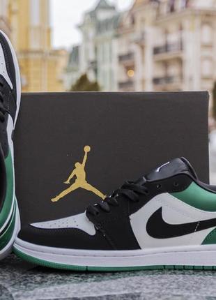 Jordan 1 low white black mystic green8 фото