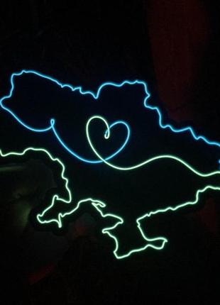 Наклейка украина электрическая на стекло авто spalah™ - стикер светящийся - 5 режимов свечения с анимацией!