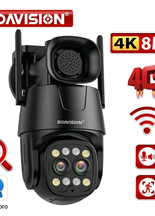 Поворотна вулична 4g,wifi камера відеоспостереження boavision 8мп