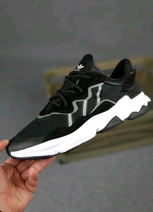Кросівки - adidas ozweego чорні на білій3 фото