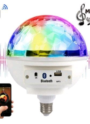 Диско-куля світломузика диско куля з цоколем music ball e272 фото