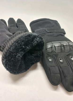 Чорні тактичні рукавиці зимові арт 905372 фото