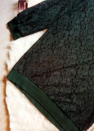 Зеленая ажурная кофта гипюр ажурная вышивка с рукавами оверсайз стрейч джемпер3 фото