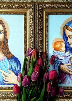 Ікони ісус христос і діва марія з немовлям1 фото