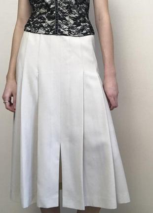 Классическая юбка на весну света плисерированная с разрезами а-силуэт зауженная талия винтажная юбка