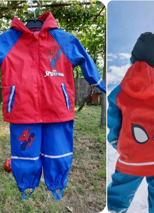 Комплект костюм дощовий на флісі теплий дощовик людина павук спай1 фото
