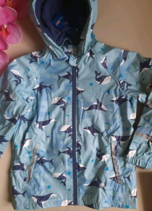 Куртка дощовик непромокальна на флісі кити lupilu3 фото