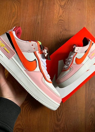 👟кросівки жіночі nike air force 1 shadow white & pink & orange👟3 фото