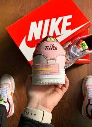 👟кросівки жіночі nike air force 1 shadow white & pink & orange👟5 фото