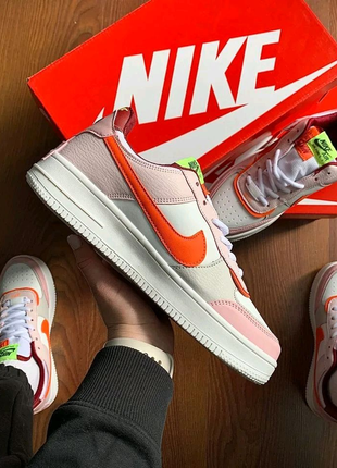 👟кросівки жіночі nike air force 1 shadow white & pink & orange👟8 фото