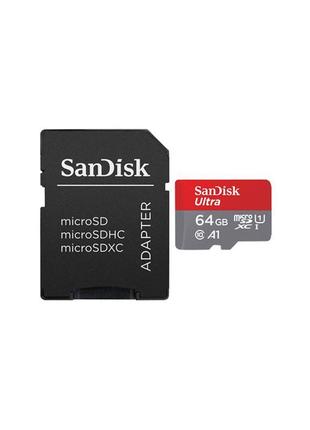 Карта пам'яті micro sd sandisk 100mb 10 клас a1 64 гб