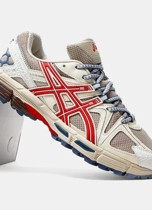 Чоловічі кросівки бежеві з червоним asics gel kahana 8 beige/red