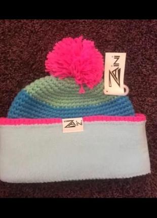 Вязанная фирменная яркая шапка zaini, handmade
