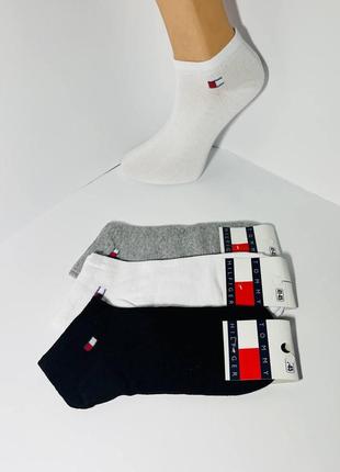 Шкарпетки чоловічі 12 пар демісезонні укорочені з бавовни tommy hilfiger туреччина розмір 41-45