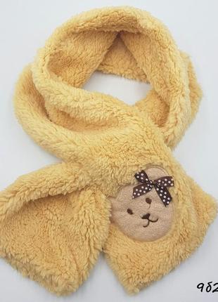 Теплый детский шарф,шарфик, желтый, бежевый, мягкий2 фото