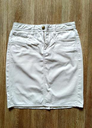 Біла джинсова спідниця