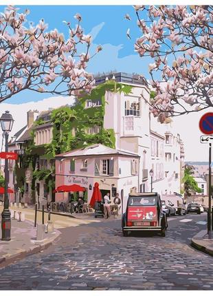 "весняний місто" картина за номерами набір для живопису 40*50 см