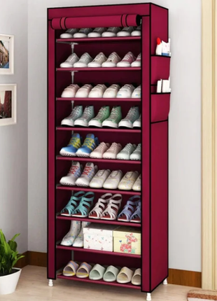 Тканинний стелаж для зберігання взуття на 10 полиць shoe cabinet