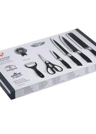 Набір кухонних ножів із сталі 6 предметів genuine king-b0011, наб4 фото