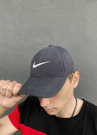 Кепка nike сіра білий логотип